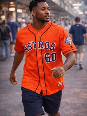 Houston Astros Orange Majestic Cool Base Jersey – Size XL